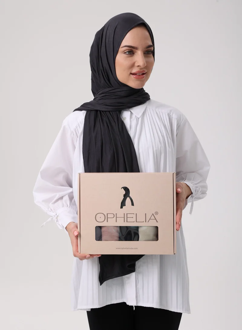 Ophelia  Premium Jersey Line Hijab for Women (6 Pieces per Pack) – Assorted Colors – Soft, Stretchy, Breathable, Non-Slip Everyday Headscarf Set for Women | Best Price UAE